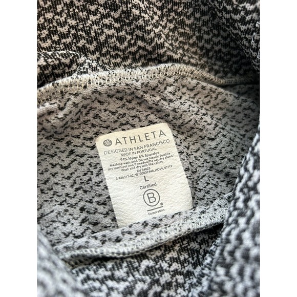 Athleta Flurry Peak Black Norwegian Gray Seamless Turtleneck Shirt Sz L - Picture 6 of 8